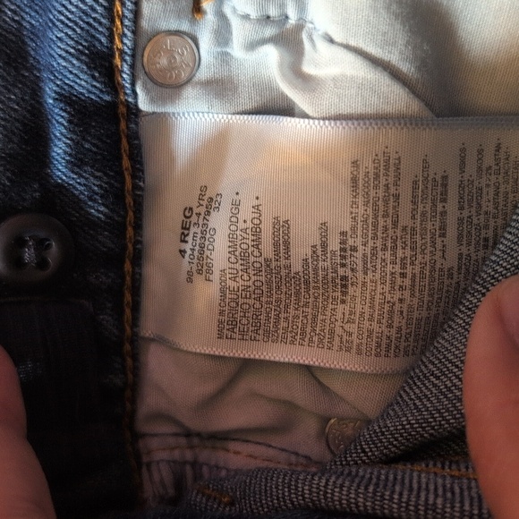 Levi's Mini Mom Adjustable Jeans Size 4 Girls - Picture 5 of 5